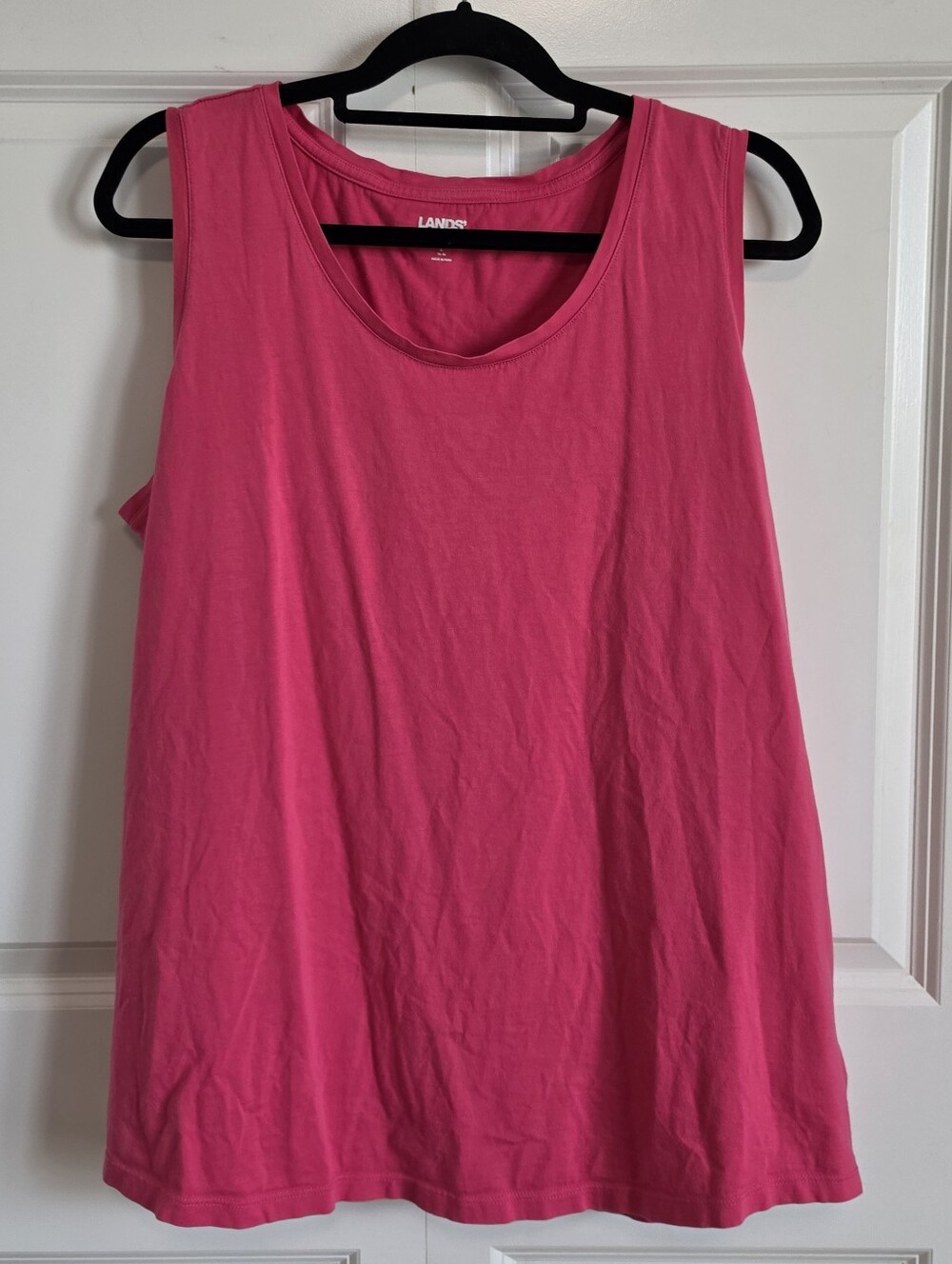 Lands' End Women's Scoop Neck Tank - Bright Pink